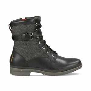 Womens Ugg Kesey Waterproof Boot Black Leather Size 7 1005264